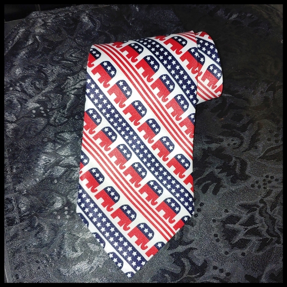 Rene Chagal Other - RNC Red White and Blue Elephant Tie